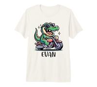Evan Fun Alligator Motorcycle Design for Boys Name Evan Premium T-Shirt