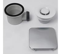 Evan Square Chrome Fast Flow Shower Tray Waste 90mm