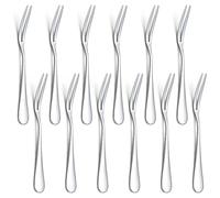 Evanda 13.3cm Cake Forks 12 Pieces, Stainless Steel Pastry Forks Set, Dessert Forks, Mini Fruit Forks, Appetizer Forks for Home, Wedding, Party, Cafe, Restaurant, Dishwasher Safe.