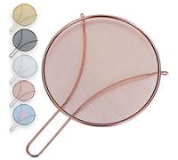 Evanda 30 CM Rose Gold Splatter Screen for Cooking, Stainless Steel Fine Mesh for Frying Pan, Grease Guard for Pan to Stop Hot Oil Splatter, Protect The Skin from Burns, Safe Cooking Lid