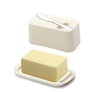 Evanda Butter Dish with Lid for Countertop and Refrigerator Door Shelf with Butter Spreader Knife, Butter Keeper, Plastic Butter Holder Tray Container for West/East Coast Butter