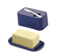 Evanda Butter Dish with Lid for Countertop and Refrigerator Door Shelf with Butter Spreader Knife, Butter Keeper, Plastic Butter Holder Tray Container for West/East Coast Butter