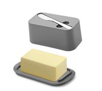 Evanda Butter Dish with Lid for Countertop and Refrigerator Door Shelf with Butter Spreader Knife, Butter Keeper, Plastic Butter Holder Tray Container for West/East Coast Butter