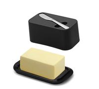 Evanda Butter Dish with Lid for Countertop and Refrigerator Door Shelf with Butter Spreader Knife, Butter Keeper, Plastic Butter Holder Tray Container for West/East Coast Butter