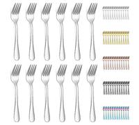 Evanda Dessert Forks Set - 12 Piece Stainless Steel Pastry, Fruit, Mini Cake, and Appetizer Forks for Home, Wedding, Party, Cafe, Restaurant - Dishwasher Safe