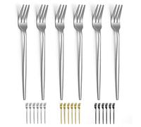 Evanda Dessert Forks Set of 6 Pack 6.3"/16.5cm, Stainless Steel Pastry Fork, Family Appetizer Fork for Fruit, Cake, Cheese, Party Trips, Cafes, Restaurants, Easy To Clean, Dishwasher Safe