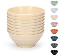 Evanda Plastic Bowls Set of 8 Pieces, 750ml Unbreakable Reusable Light Weight Bowl for Cereal, Noodle, Soup, Pasta, Ramen, Popcorn, Fruit, Salad and All Purpose (Cheese White)