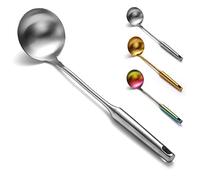 Evanda Stainless Steel Silver Soup Ladle, Serving Spoon, for Restaurant and Home Cooking, Dishwasher Safety
