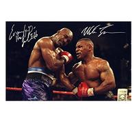 Evander Holyfield & Mike Tyson Autograph Signed A4 Photo Print