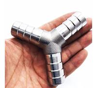 EVANEM 1pcs 304 Stainless Steel Y-Shape Tee Barb Hose Fittings, 6mm- 25mm 3 Way Hose Tube Barb Barbed Coupling (Size : 12mm)