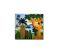 EVANEM Famous Tarsila do Amaral Wall art Pictures. Modernism Canvas Prints “Postcard”. Famous Oil Painting Reproduction for Living Home Decor 60x66cm(23.5x25.9in) Unframed