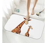 EVANEM Giraffe Printed Bath Mat Diatomaceous Bathtub Mat Non Slip Quick Dry Super Absorbent Shower Mat Bathroom Rugs For Shower Room Sink