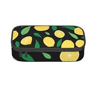 EVANEM Lemon Fruit Pencil Case, Large-Capacity Double Layer Student Pencil Case, Office Stationery Bag, Portable Pencil Case