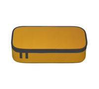 EVANEM Mustard Yellow and Black Pencil Case, Large-Capacity Double Layer Student Pencil Case, Office Stationery Bag, Portable Pencil Case