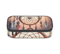 EVANEM Native American Dream Catcher Pencil Case, Large-Capacity Double Layer Student Pencil Case, Office Stationery Bag, Portable Pencil Case