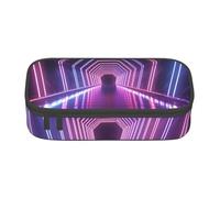 EVANEM Neon Lights Tunnel Pencil Case, Large-Capacity Double Layer Student Pencil Case, Office Stationery Bag, Portable Pencil Case
