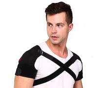 EvAnem Shoulder Support Brace for Both Shoulders, Double Shoulder Support Shoulder Wrap Protector, Adjustable Shoulder Support Brace, Shoulder Support for Pain Relief & Injury Preventio,M