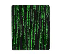 EVANEM Small Mouse Pad 7.9 X 9.5 in Green Matrix Print Laptop Wireless Mouse Mat with Non Slip Base for Computer Gaming