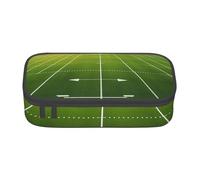 EVANEM Sports Field in Green Pencil Case, Large-Capacity Double Layer Student Pencil Case, Office Stationery Bag, Portable Pencil Case