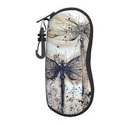 EVANEM Sunglasses Case Ultra Light Eyeglass Case Modern Dragonfly Glasses Case With Hanging Hook Sunglass Soft Case, Modern Dragonfly, One size