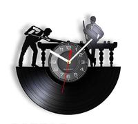 EVANEM Vinyl Record Wall Clock 12 Inchs Billiards Player Wall Sign Personalised Wall Clock Unique Pool Billiards Snooker Room Decor Vinyl Record Clock Man Cave Gift