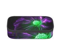 EVANEM Violet Green Glow Pencil Case, Large-Capacity Double Layer Student Pencil Case, Office Stationery Bag, Portable Pencil Case