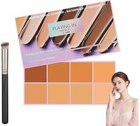 Evanesce Soft Matte Cream Concealer,8-Shade Fade Palette with Brush,Waterproof Full Coverage Cream for Blemishes & Cover,Long-Lasting Lightweight Formula Safe,Color Correcting Cream (Medium Colour)