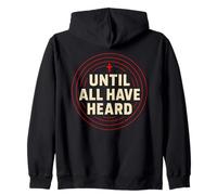 Evangelical Until All Hear Typography Circle Cross Symbol Zip Hoodie