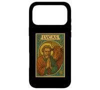Evangelist Luke (Lucas) Holy Card with the Bull Symbol Case for iPhone 17 Pro Max