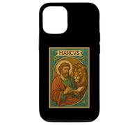 Evangelist Mark (Marcus) Holy Card with the Lion Symbol Case for iPhone 12/12 Pro