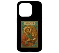 Evangelist Mark (Marcus) Holy Card with the Lion Symbol Case for iPhone 15 Pro