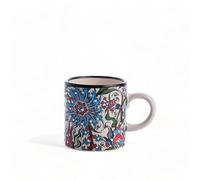 EVANILIFE Ceramic Espresso Cup, 5 Oz Handmade Espresso Mug, 2.75 Inch Cappuccino and Latte Cup, Multicolor Demitasse Cup, Dishwasher Safe Small Coffee Cup, Ideal for Espresso Machine (IZNIK BLUE)