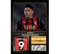 Evanilson Signed Football Memorabilia - Framed Autograph Display with AFC Bournemouth & Brazil Tribute - Collector’s Gift for Fans, A3 Poster Print (420x297mm)