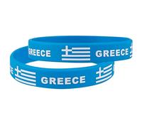 Evankin Forest Country Flag Unisex Silicone Bracelet Rubber Sports Fashion Wristband(Greece,one Size)