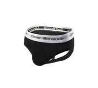 Evankin Men's Brief Underwear Sexy Jock Strap Cotton Underpants Bare Buttocks Low Rise Funny Lingerie（Black-XXL）