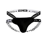 Evankin Mens Cotton Stretch Thong Sexy Underwear Jockstrap Athletic Supporters Breathable Underwear, Black, M