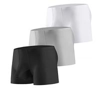 Evankin Mens Ice Silk Underwear with Bulge Pouch Breathable Cool Boxer Briefs Ultra-thin Stretch Boxers, Black/Grey/White, M