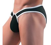 Evankin Mens Sexy Briefs with Bulge Pouch Soft Low Rise Underwear Stretch Tagless Bikini, Black, Medium