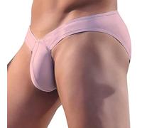 Evankin Mens Sexy Briefs with Bulge Pouch Soft Low Rise Underwear Stretch Tagless Bikini, Pink, M