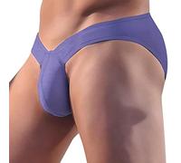 Evankin Mens Sexy Briefs with Bulge Pouch Soft Low Rise Underwear Stretch Tagless Bikini, Purple, L