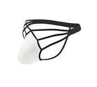 Evankin Mens Sexy Ice Silk Thong Hollow Out G-Strings Comfortable Breathable Underwear Jockstrap(White,XL)