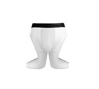 Evankin Mens Sexy Underwear Boxer Briefs Ice Silk Hollow Underpants Long Breathable Lingerie Elastic Sports Short Pants, White, XL