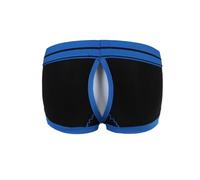 Evankin Men's Sexy Underwear with Hollowed out Boxer Brief Low Rise Funny Back Exposed Buttocks Boxer Shorts（Black-S）