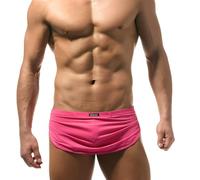 Evankin Men's Ultra-Thin Split Side Underwear Sexy Loincloth Thong Breathable Boxer Briefs Athletic Shorts, Pink, L