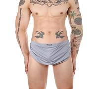 Evankin Men's Ultra-Thin Split Side Underwear Sexy Loincloth Thong Breathable Boxer Briefs Athletic Shorts, Grey, XL