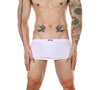 Evankin Men's Ultra-Thin Split Side Underwear Sexy Loincloth Thong Breathable Boxer Briefs Athletic Shorts, White, L