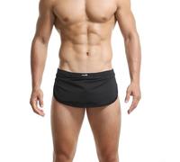 Evankin Men's Ultra-Thin Split Side Underwear Sexy Loincloth Thong Breathable Boxer Briefs Athletic Shorts, Black, L