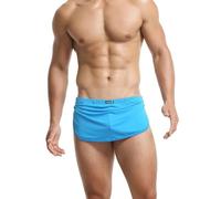 Evankin Men's Ultra-Thin Split Side Underwear Sexy Loincloth Thong Breathable Boxer Briefs Athletic Shorts, Blue, XL