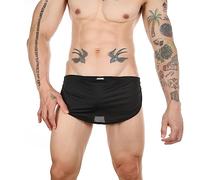 Evankin Men's Ultra-Thin Split Side Underwear Sexy Loincloth Thong Breathable Boxer Briefs Athletic Shorts, Black, XL