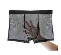 Evankin Men's Underwear Sexy Mesh Breathable Boxer Briefs Low Rise Cool Valentines Boxers Pack Set, Style 7 Black 1 Pcs, XS